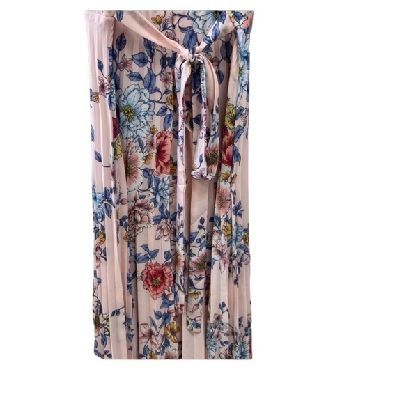 Thirty thirty pink floral pleated pink & blue dress party flowy size large - Picture 2 of 6